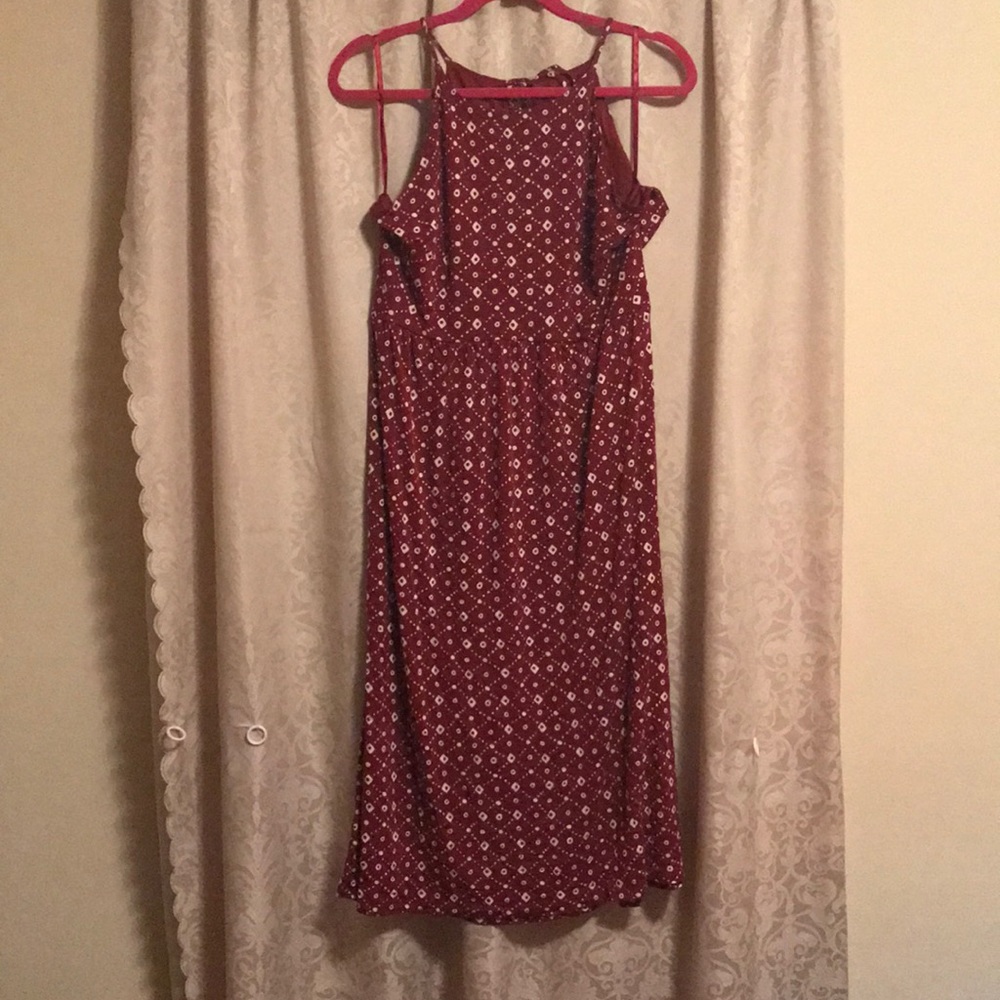 Loft red stretchy soft summer dress